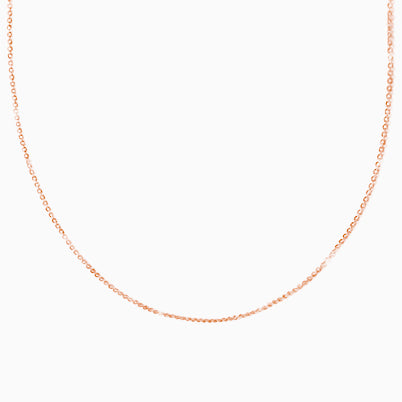 Individual Necklace Chain, Extendable Diamond Cut Cable Chain – 14K White Gold