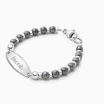 4mm Tiny Blessings Beads, Communion Beaded Bracelet for Boys – Sterling Silver