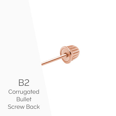 Earring Back (B1) Smooth Bullet Screw Back – 14K Rose Gold