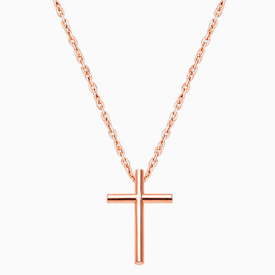 Rounded Cross, Children’s Necklace for Boys – 14K Gold
