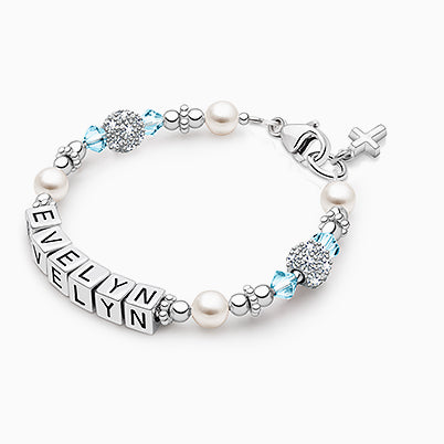 Adoré™ Rosary, First Holy Communion Children’s Charm Bracelet for Girls – Sterling Silver
