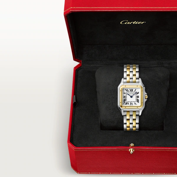 Unworn Panthère, Stainless Steel, 18k Yellow Gold, 29mm x 37mm, Ref# W2PN0007, box and papers