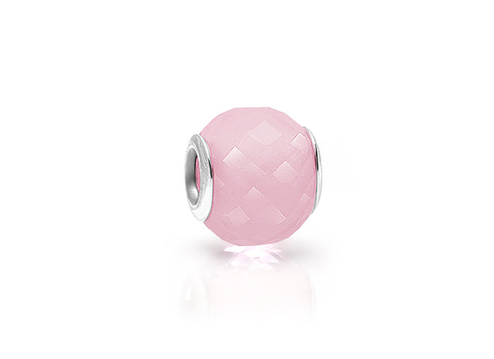 Bubble Gum Bliss, Sterling Silver and Pink Opal Glass Faceted Round – Children’s Adoré™ Charm