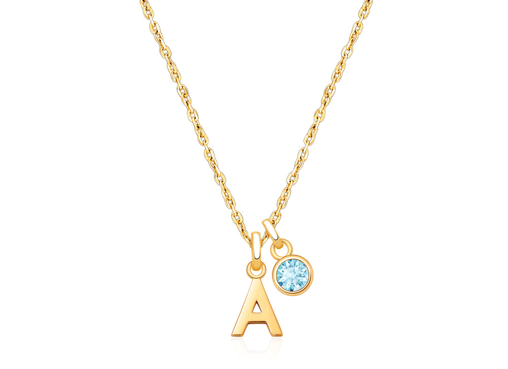 Modern Initial “Design Your Own” Personalized Children’s Necklace for Girls – 14K Gold
