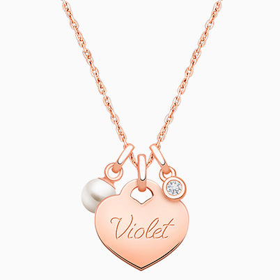 Modern Heart, Teen’s Earrings, Screw Back – 14K Rose Gold