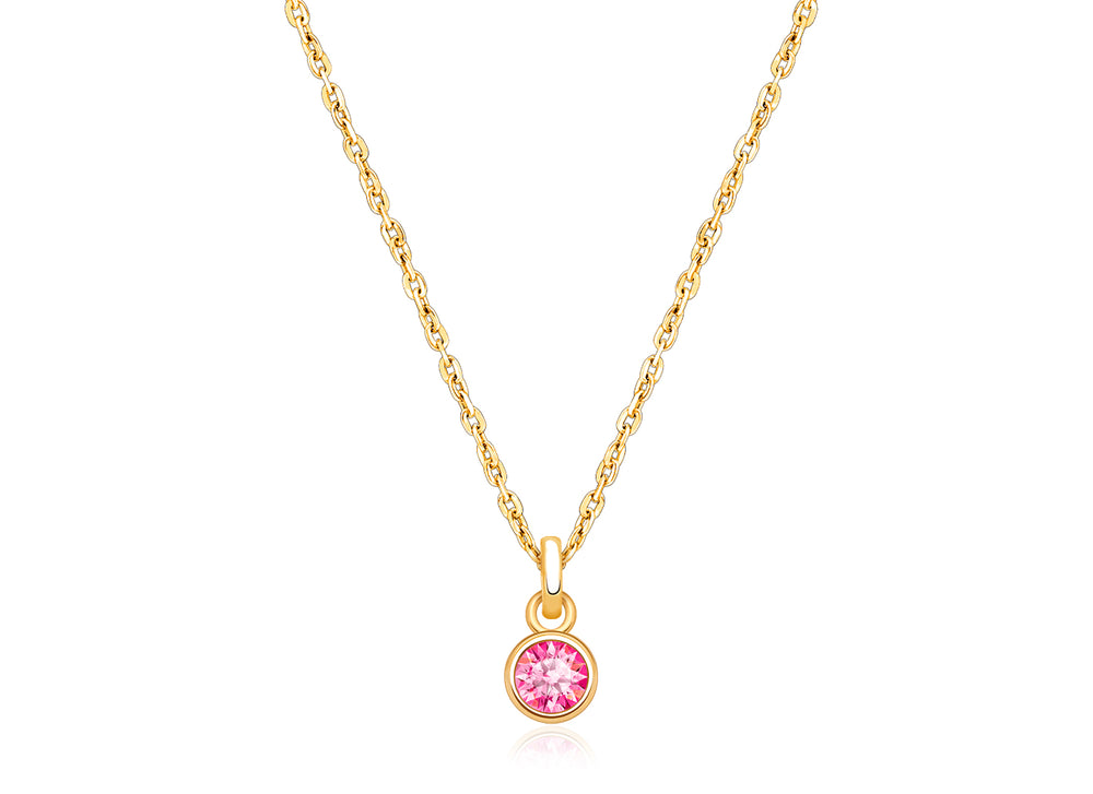 tB® Birthstone, Children’s Personalized Necklace for Girls (All 12 Crystal Birthstones Available) – 14K Gold
