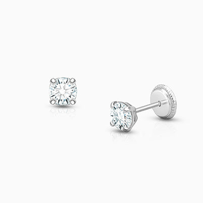 April Birthstone, Sterling Silver and Diamond Clear Murano Glass (Hand Made in Italy) – Children’s Adoré™ Charm