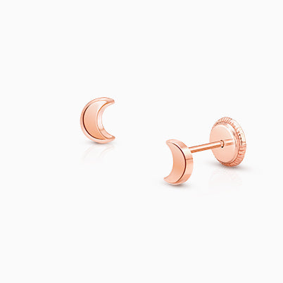 Lightning Bolt, Teen’s Earrings, Screw Back – 14K Rose Gold