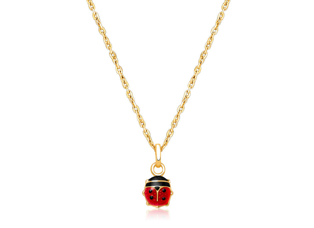 Lil’ Ladybug, Teeny Tiny Children’s Necklace for Girls – 14K Gold