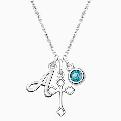 Birthstone, Christening/Baptism Baby/Children’s Name Bracelet for Girls (All 12 Birthstones Avail) – Sterling Silver