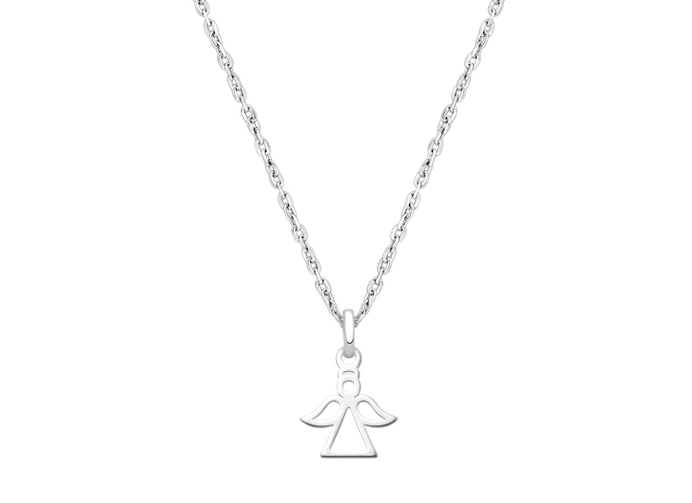 Angel of Heaven, Children’s Necklace for Girls – 14K White Gold