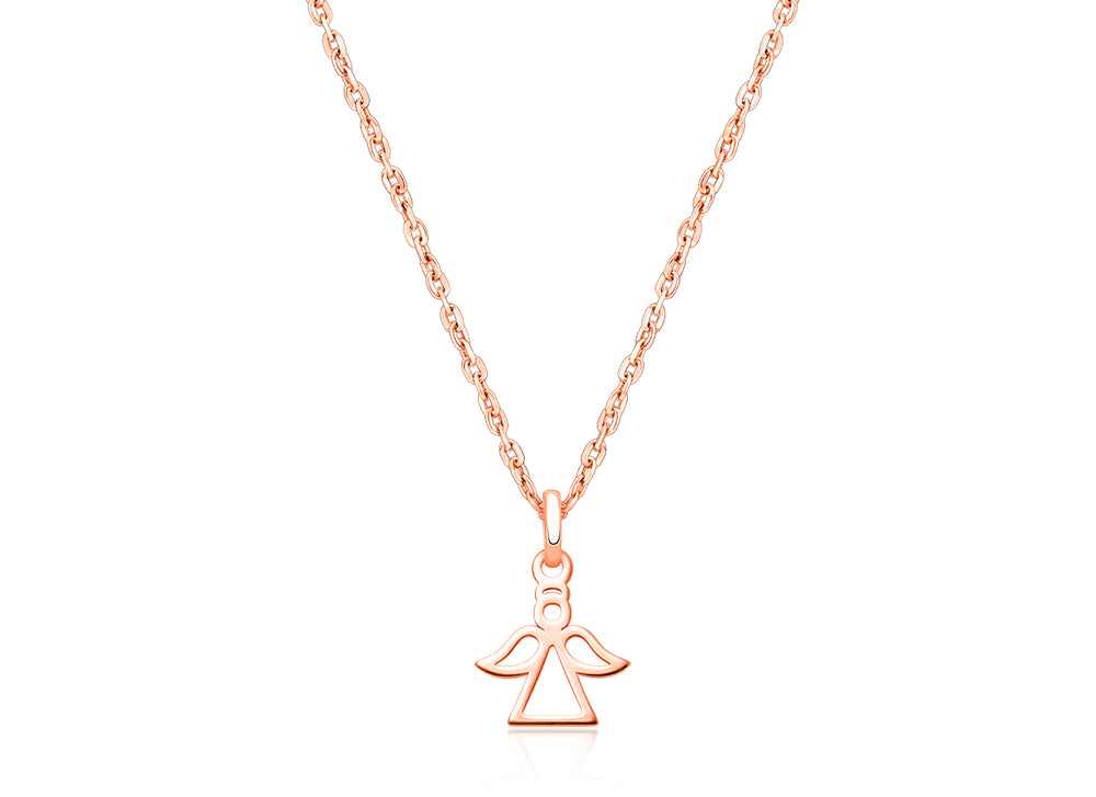 Angel of Heaven, Communion Children’s Necklace for Girls – 14K Rose Gold