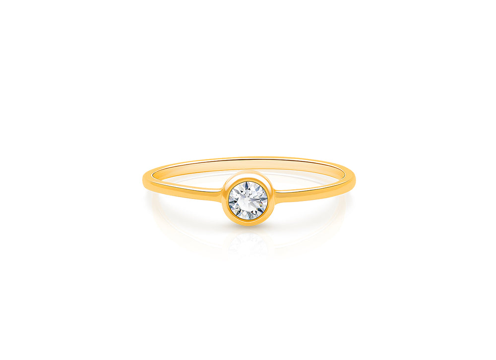 My 1st Diamond Ring, Children’s Round-Cut Genuine Diamond Ring for Girls – 14K Gold