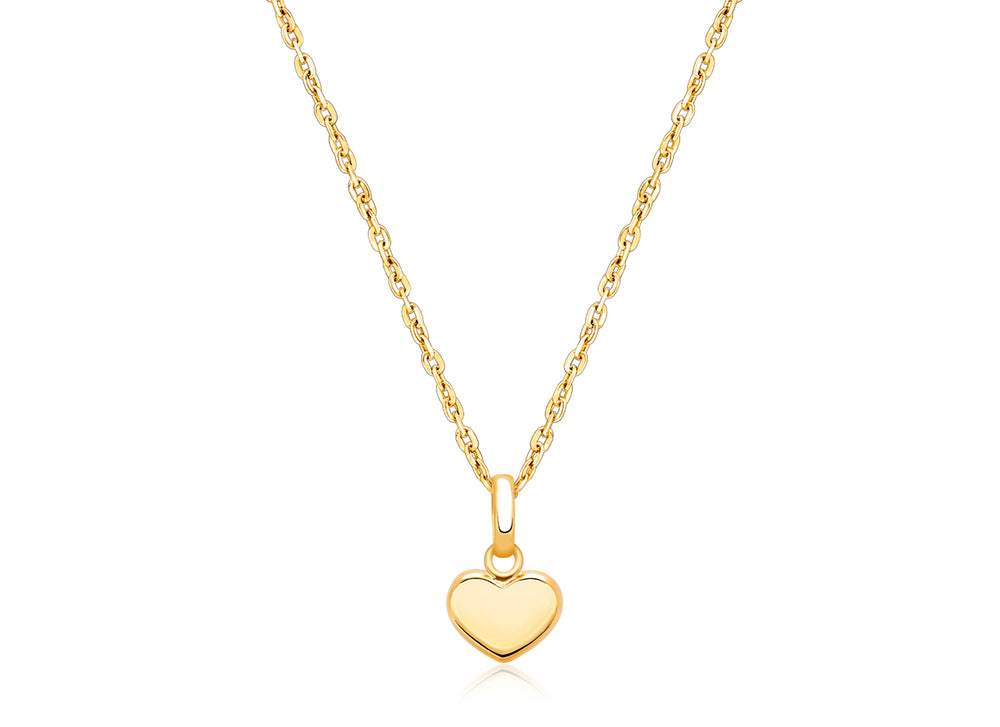 Modern Heart, Children’s Necklace for Girls – 14K Gold