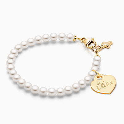 Love of Mine, Clear Pavé CZ Heart, First Holy Communion Children’s Earrings, Screw Back – 14K Gold
