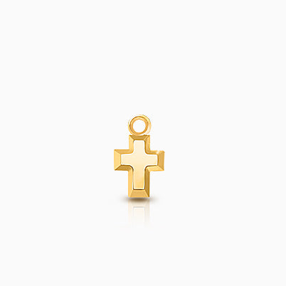 Cross – Simple Baby/Children’s Individual Charm (Add to Your Existing Bracelet or Necklace) – 14K Gold
