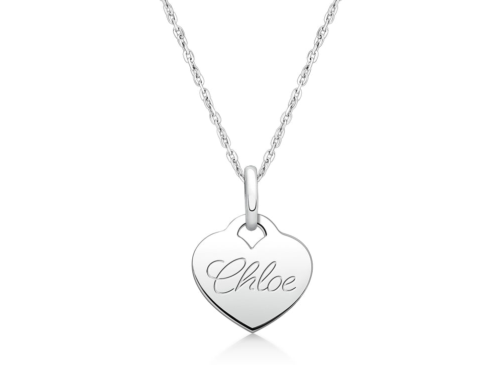 Baby Heart, Engraved Communion Children’s Necklace for Girls (FREE Personalization) – Sterling Silver