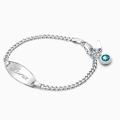 Adoré™ Holiday Starter Set, Baby/Children’s Engraved Charm Bracelet for Girls – Sterling Silver