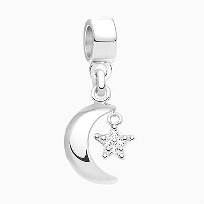Head in the Clouds, Sterling Silver and Light Blue Opal Glass Faceted Round – Children’s Adoré™ Charm