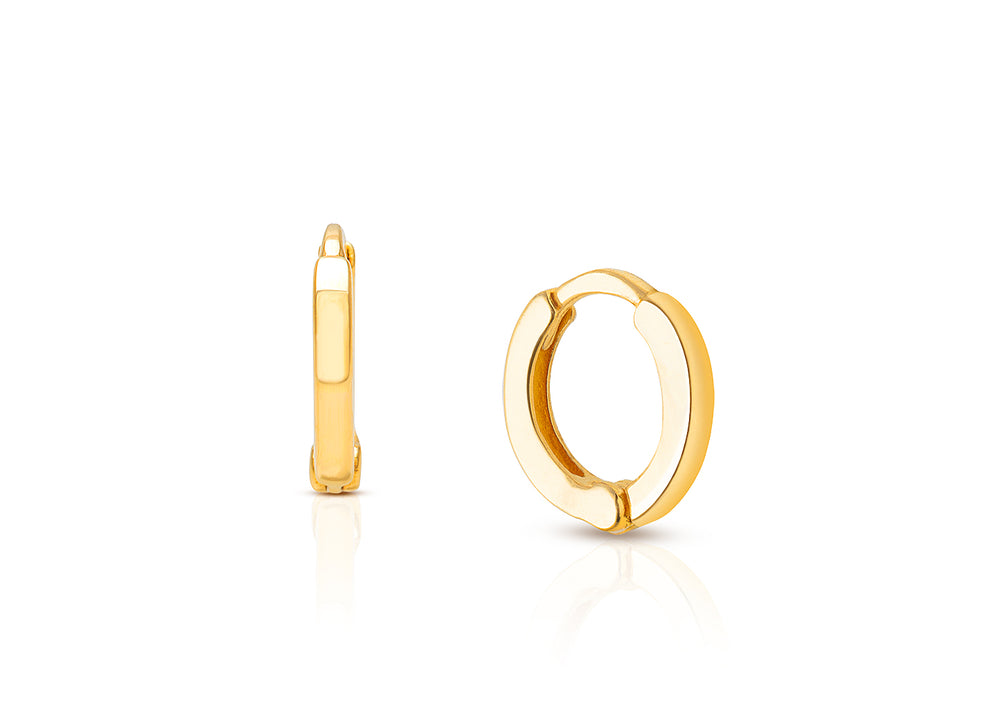 9mm Modern Huggie Hoops, Baby/Children’s Earrings – 14K Gold