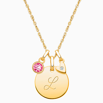 14K Gold Baby Round, “Design Your Own” Teen’s Necklace for Girls (FREE Personalization) – 14K Gold