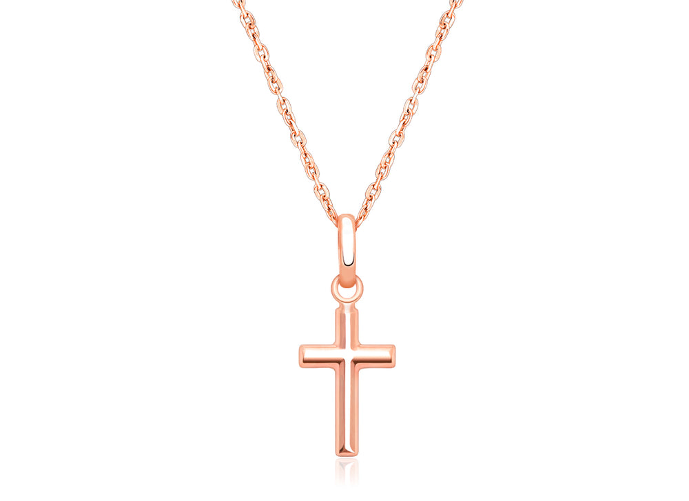 Everlasting Faith, Cross Teen’s Necklace for Girls – 14K Rose Gold