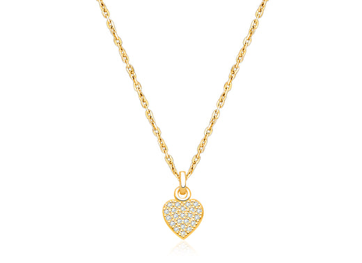 From the Heart with Genuine Diamonds, Children’s Necklace for Girls – 14K Gold