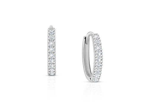 Timeless Pavé Clear CZ 11mm Huggie Hoops, Baptism/Christening Earrings – Sterling Silver