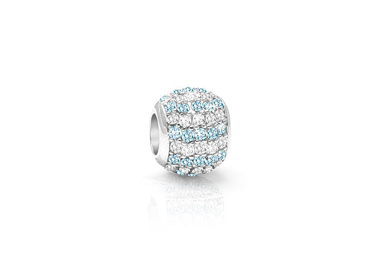 Frosty FROZEN Wonderland, Sterling Silver Clear and Blue CZ Sparkling Lights Pavé Round – Children’s Adoré™ Charm