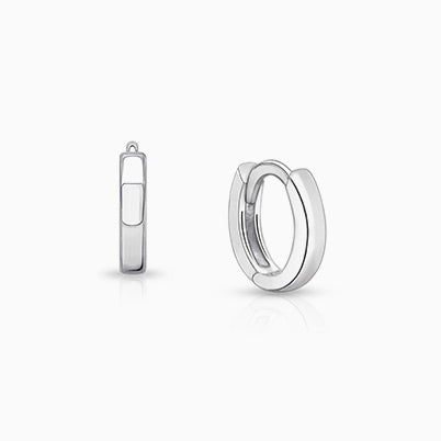 11mm Modern Huggie Hoops, First Holy Communion Children’s Earrings – Sterling Silver