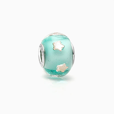 Head in the Clouds, Sterling Silver and Light Blue Opal Glass Faceted Round – Children’s Adoré™ Charm