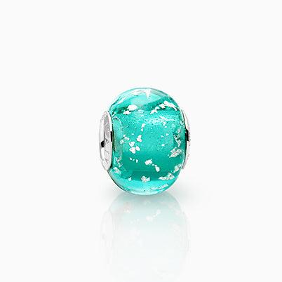 Vacation Waves, Sterling Silver and Aqua Swirl Murano Glass (Hand Made in Italy) – Children’s Adoré™ Charm