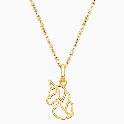 Unicorn Dreams, Children’s Necklace for Girls – 14K Gold