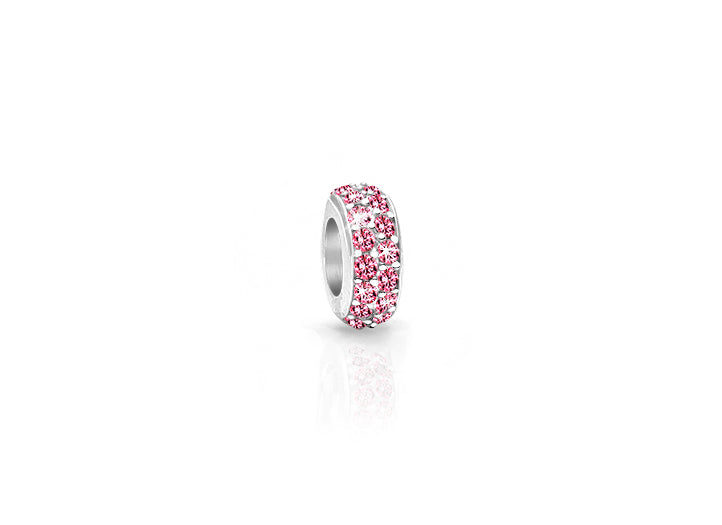 Darling Diva, Sterling Silver and Pink CZ Sparkling Lights Pavé Rondel – Children’s Adoré™ Charm