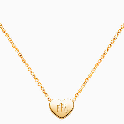 Mini Sliding Heart, Engraved Teen’s Necklace for Girls (FREE Personalization) – 14K Gold