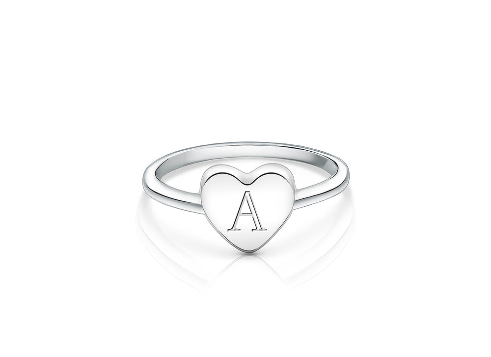Heart Signet, Engraved Children’s Ring for Girls (FREE Personalization) – Sterling Silver