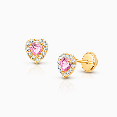 ‘U’ Initial Studs Personalized Baby/Children’s Earrings, Screw Back – 14K Gold