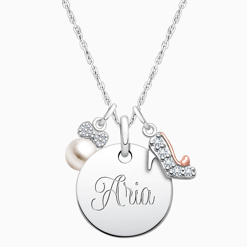 Round Locket “Design Your Own” Children’s Necklace for Girls (50+ Optional Charms & FREE Engraving) – Sterling Silver