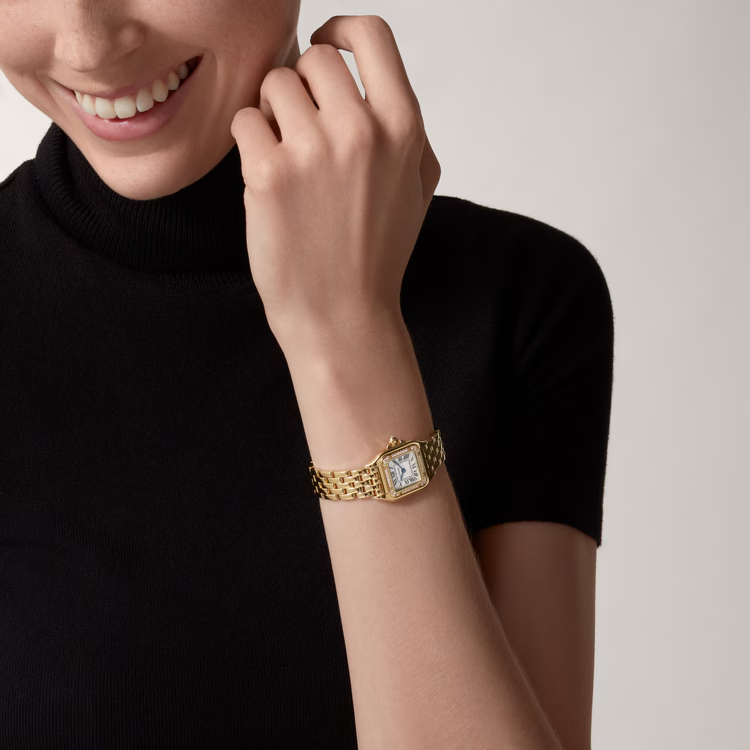 Unworn Panthère Small, 18k Yellow Gold, Diamonds, 22mm x 30mm, Ref# WJPN0067, box and papers