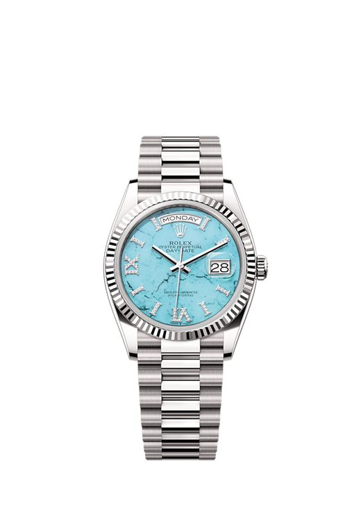 Day-Date 36, 18k White Gold with Diamond-set, 36mm, Ref# 128239-0044