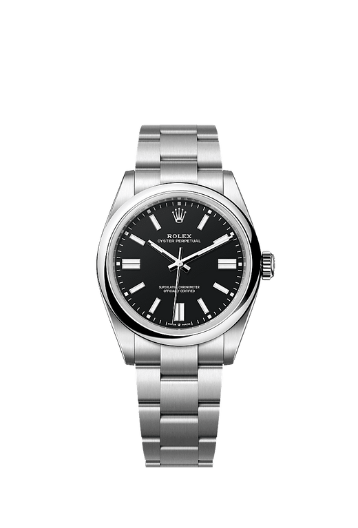 Unworn 2025, Oyster Perpetual, Oystersteel 41mm, Black dial, Domed Oyster, Ref# 134300-0008, box and papers