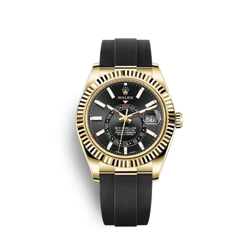 Sky-Dweller 42mm, 18k Yellow Gold, Oysterflex, Ref# 326238-0009