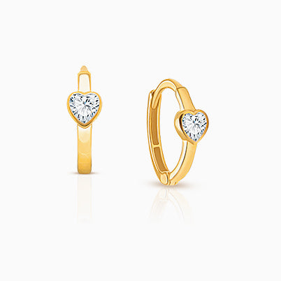 9mm Classic Huggie Hoops, Baby/Children’s Earrings – 14K Gold