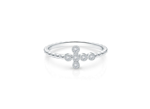 Walk by Faith, Clear CZ Cross Children’s Ring for Girls – Sterling Silver