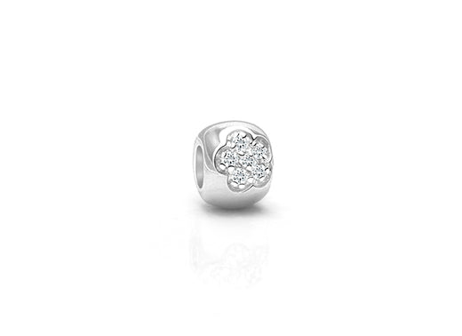 Pixie Dust and Posies, Sterling Silver and Pavé CZ Flower Round – Children’s Adoré™ Charm