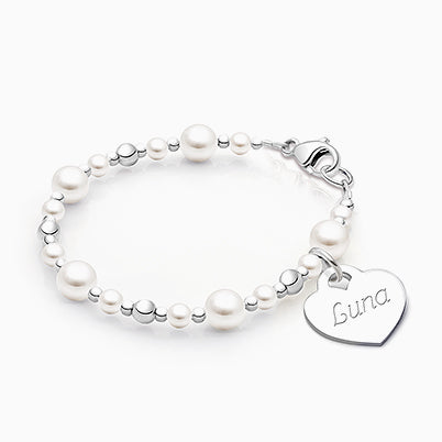 Loving Heart, Baby/Children’s Engraved ID Bracelet for Girls – Sterling Silver