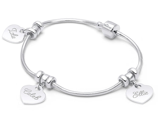 A Mother’s Heart, Adoré™ Bracelet for Women with Children’s Names (FREE Engraving) – Sterling Silver