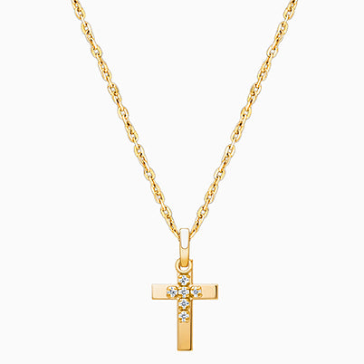 tB® Birthstone, Children’s Personalized Necklace for Boys (All 12 Crystal Birthstones Available) – 14K Gold