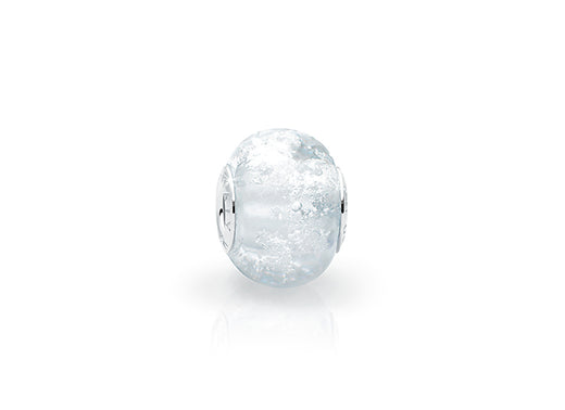 April Birthstone, Sterling Silver and Diamond Clear Murano Glass (Hand Made in Italy) – Children’s Adoré™ Charm