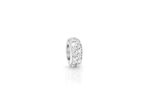 Let Your Light Shine, Sterling Silver and Clear CZ Sparkling Lights Pavé Rondel – Children’s Adoré™ Charm